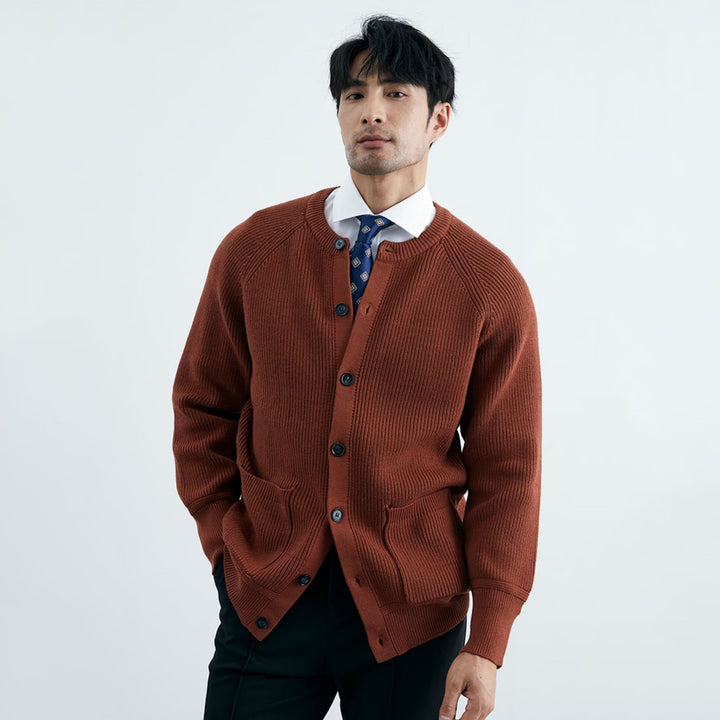 Men's Fashion Cardigan with Round Neck Mune Fashion