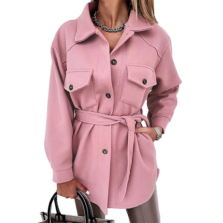 Women's Oversized Shirt Jacket with Flap Pockets Mune Fashion