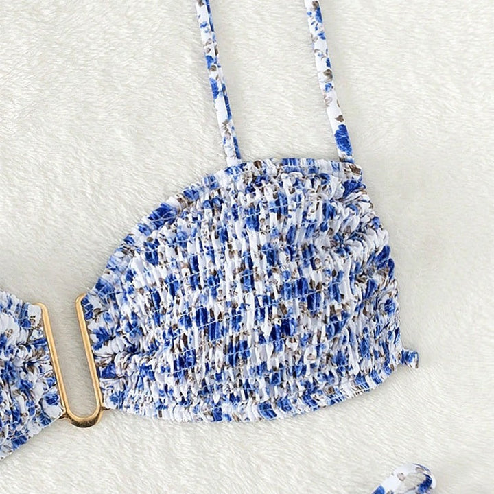 Women Push-Up Bikini with adjustable straps and gold accents Mune Fashion