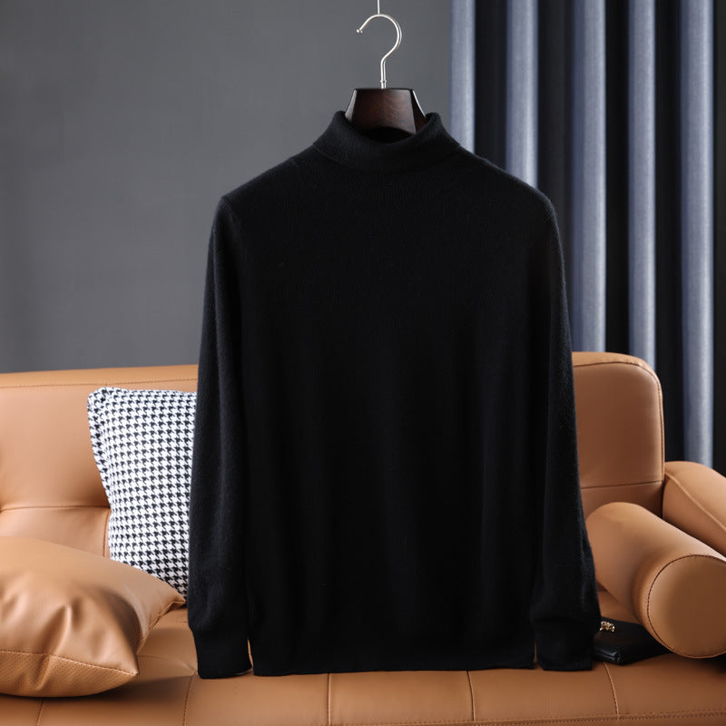 Men's Fine Turtleneck Sweater in Slim Minimal Silhouette made of Wool-Cashmere Mix Mune Fashion
