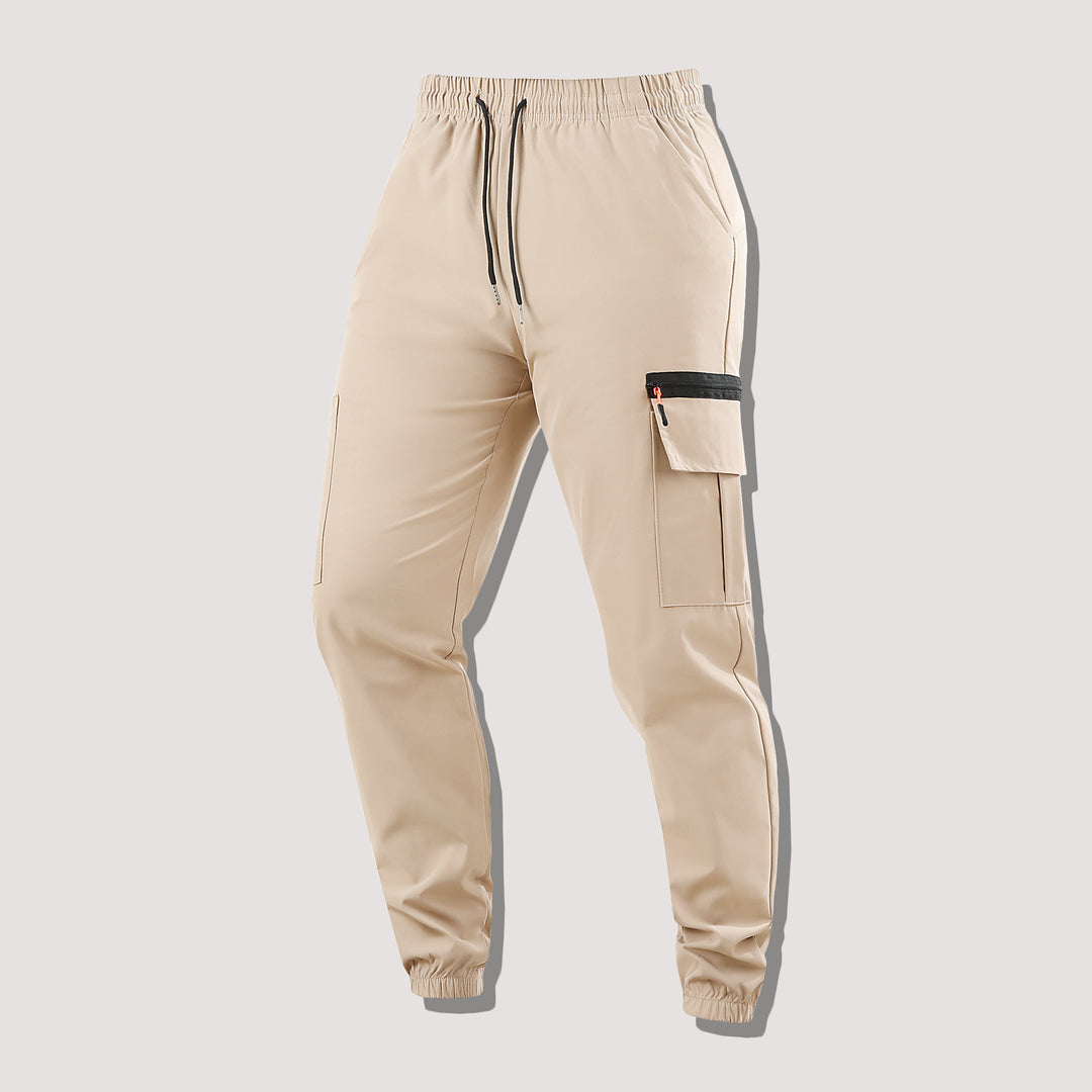 Men's Functional Cargo Jogging Pants with Zipper Pocket and Elastic Waistband Mune Fashion