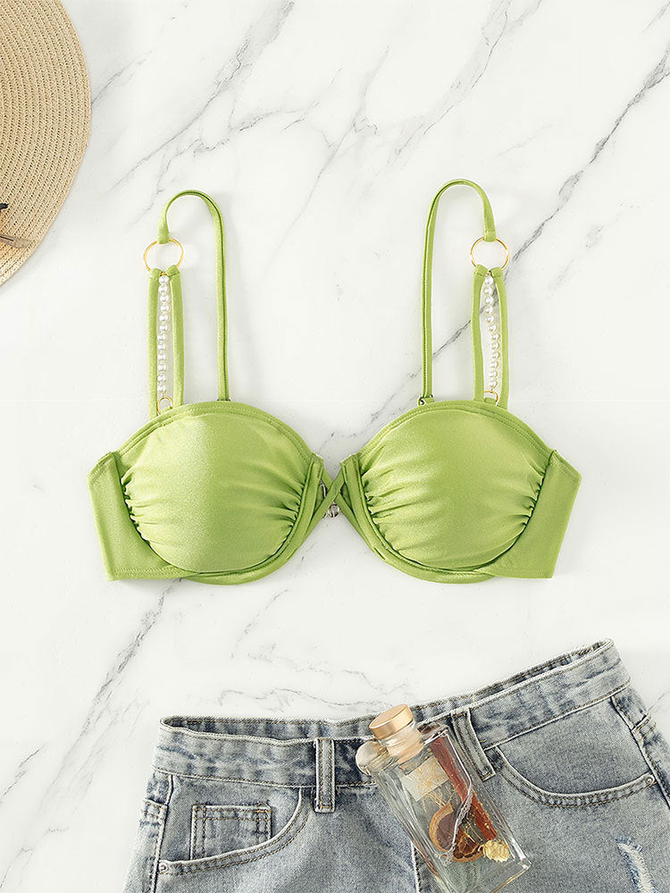 Women's bikini top with elegant pearl details Mune Fashion