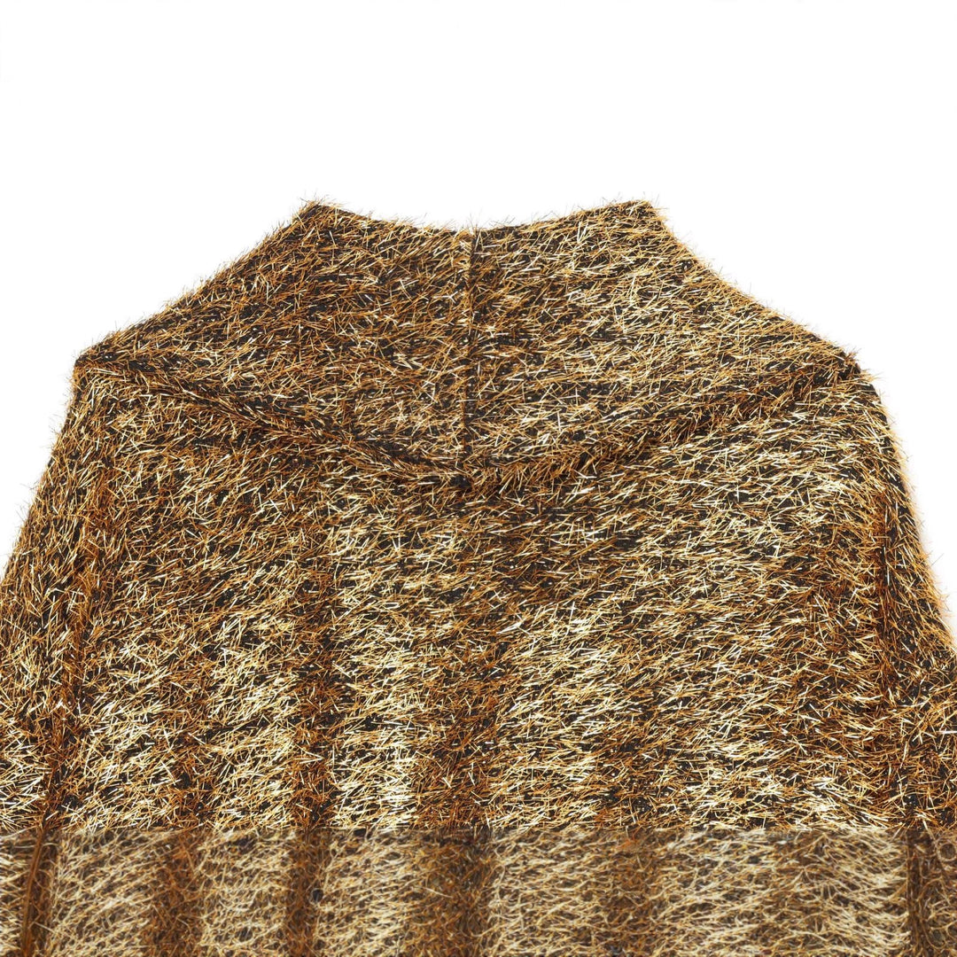 Ladies nano short glitter teddy jacket with boxy cut, stand-up collar and continuous metal zipper Mune Fashion