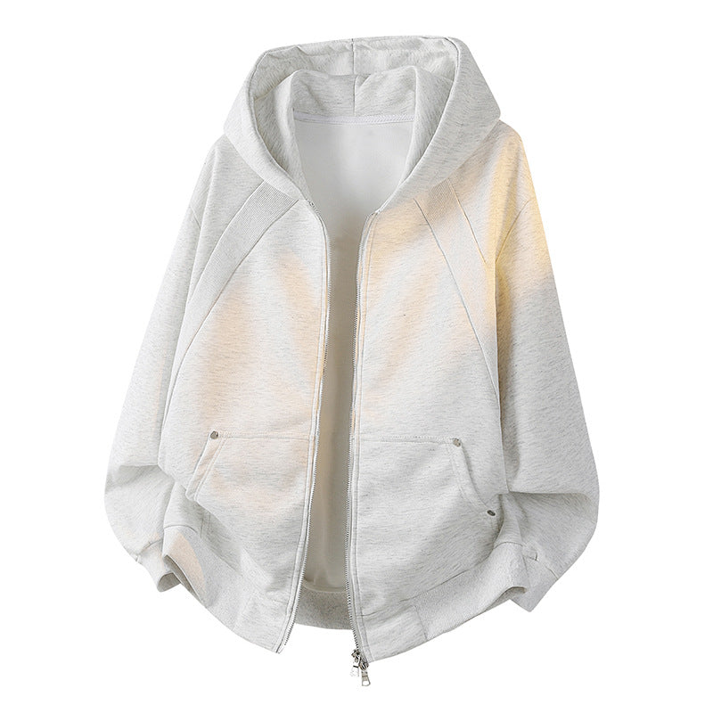 Women's Oversize Hoodie Zip Jacket with Raglan Sleeves & Pockets Mune Fashion