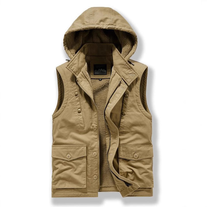 Men's padded utility vest with teddy lining and hood Mune Fashion