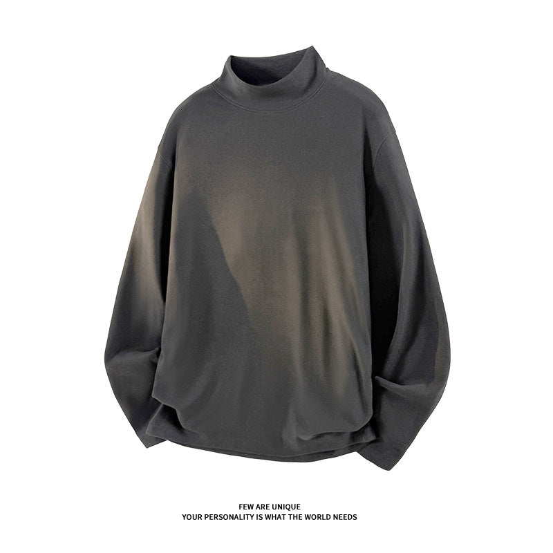 Unisex Oversize-Stand-up Collar Sweatshirt with Raglan Sleeves and Soft Cotton Fleece Mune Fashion
