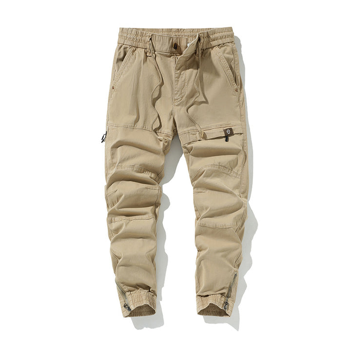 Men's Slim-Tapered Cargo Jogger made of Cotton Twill with Drawstring and Ankle Zipper Mune Fashion