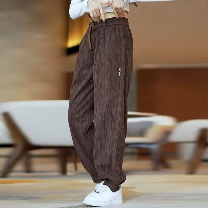 Women's Casual High-Waisted Pants with Side Pockets Mune Fashion
