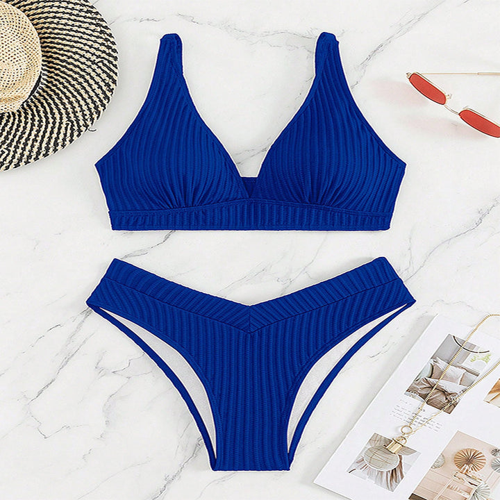 Women's triangle bikini set with high-cut bottom and structured top Mune Fashion