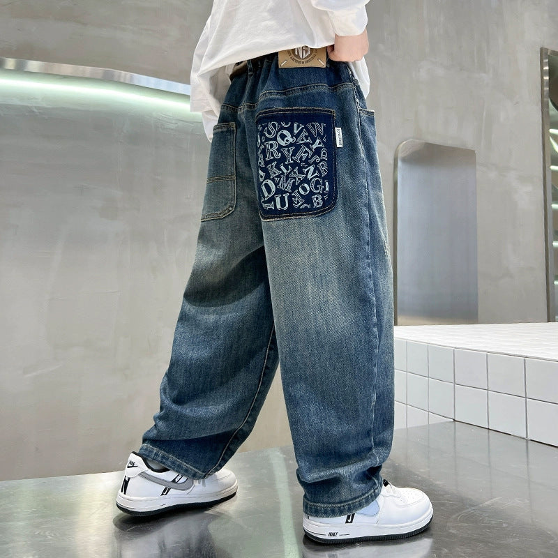 Men's loose denim pants with creative pockets Mune Fashion