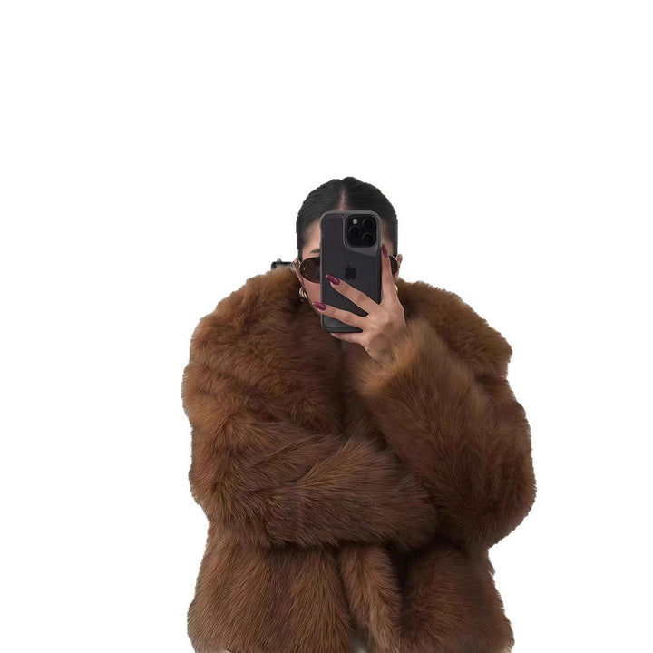 Mune | Women's Faux Fur Jacket with Luxurious Cut and Wide Collar