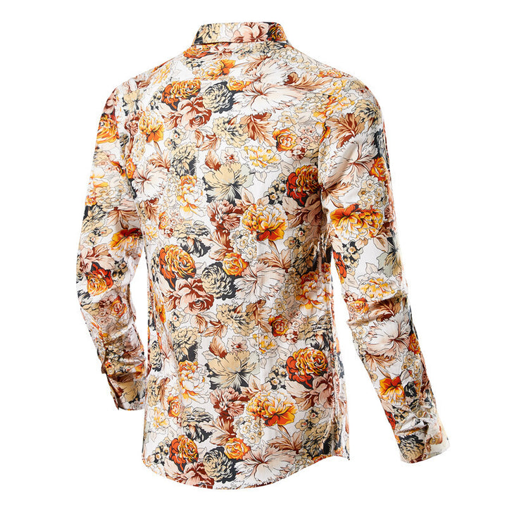 Men's narrow-cut floral shirt with Kent collar and full button placket Mune Fashion