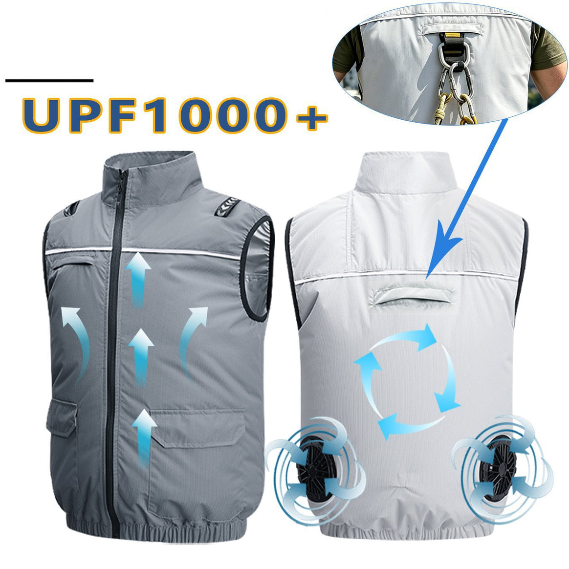 Unisex nan lightweight cooling work vest with integrated fans and external battery Mune Fashion