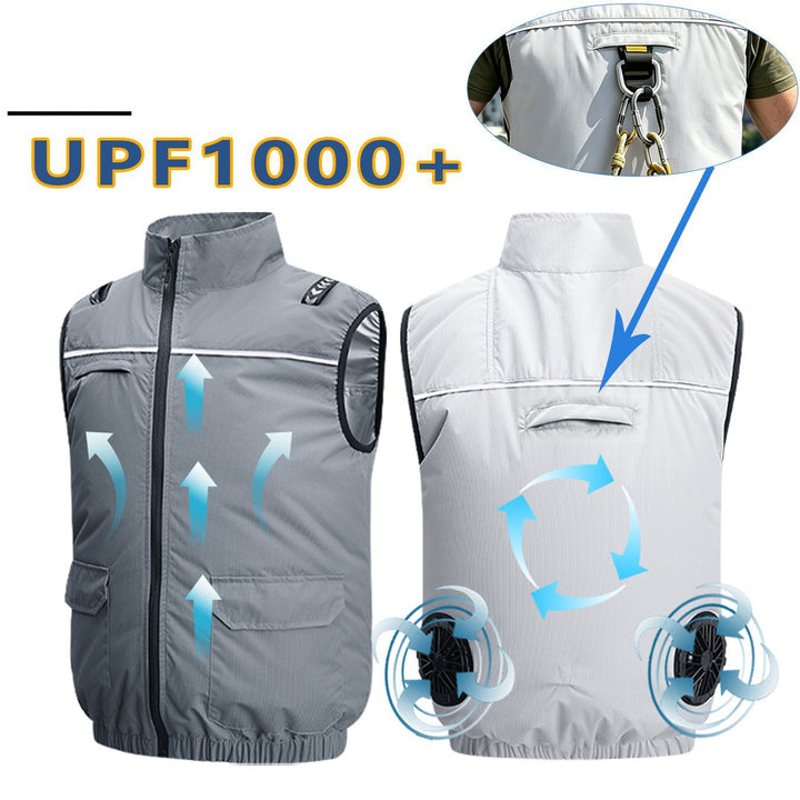 Unisex nan lightweight cooling work vest with integrated fans and external battery Mune Fashion