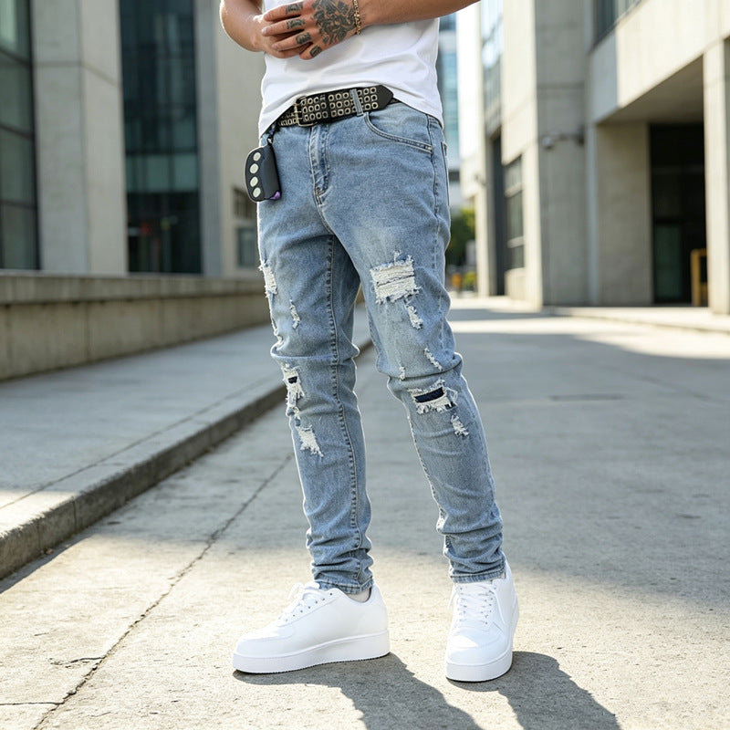 Men's Slim Fit Ripped Jeans Mune Fashion
