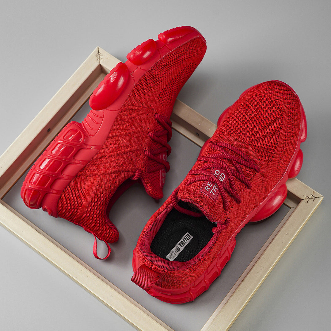 Unisex breathable knit sneakers with integrated air capsule cushioning and flexible rubber shell Mune Fashion