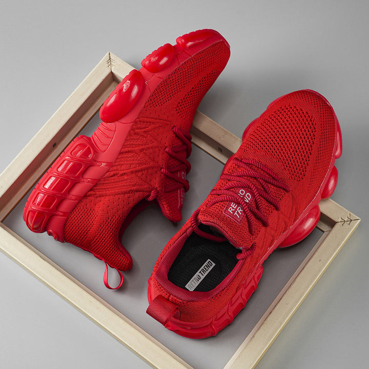 Unisex breathable knit sneakers with integrated air capsule cushioning and flexible rubber shell Mune Fashion