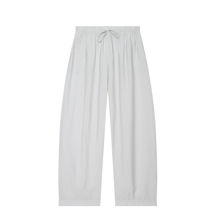 Women's loose linen-look lounge pants with elastic waistband and drawstring Mune Fashion