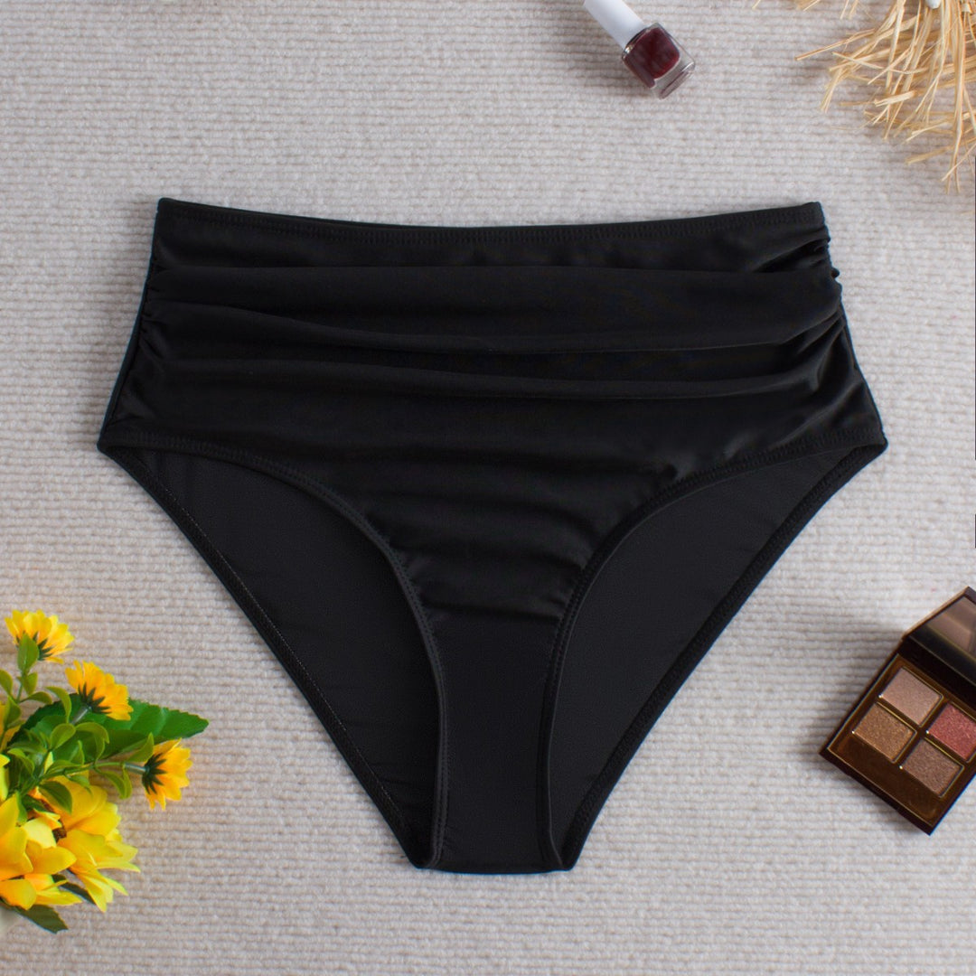 Women High-waisted Bikini Bottom with Refined Ruffle Details Mune Fashion