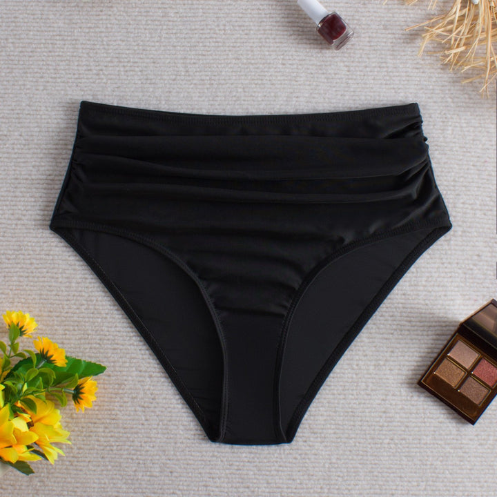 Women High-waisted Bikini Bottom with Refined Ruffle Details Mune Fashion