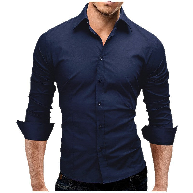 Men's tailored business shirt with cutaway collar and stretch cotton blend Mune Fashion