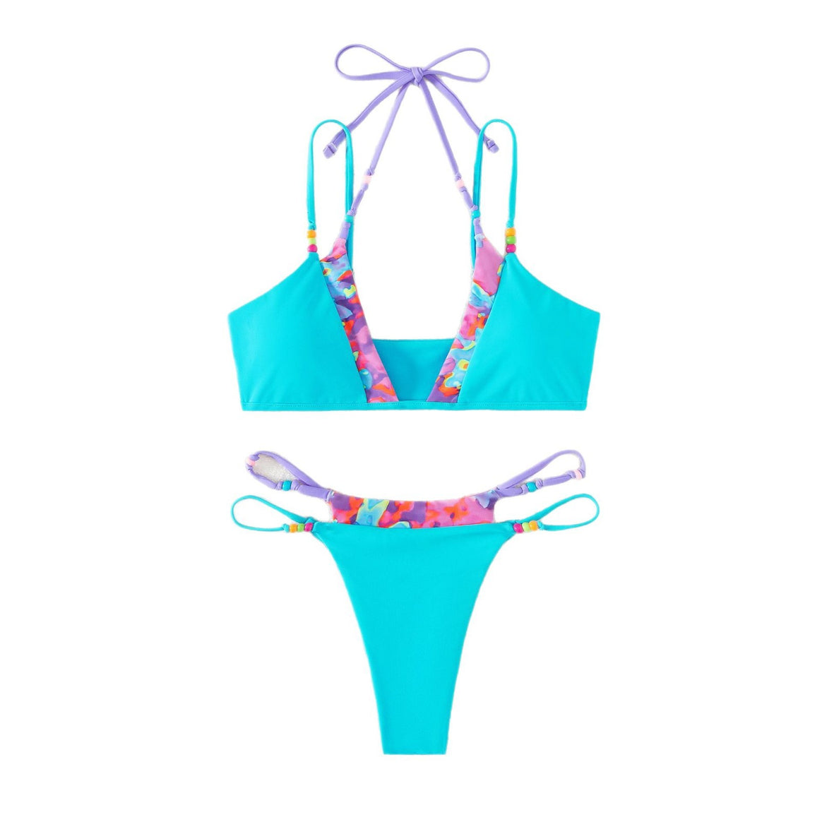 Women playful bikini with colorful floral design Mune Fashion