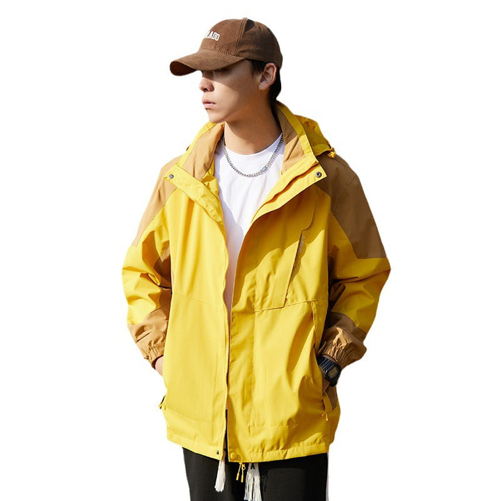 Women two-layer water-repellent outdoor jacket with hood, waist adjustment and contrast piping Mune Fashion