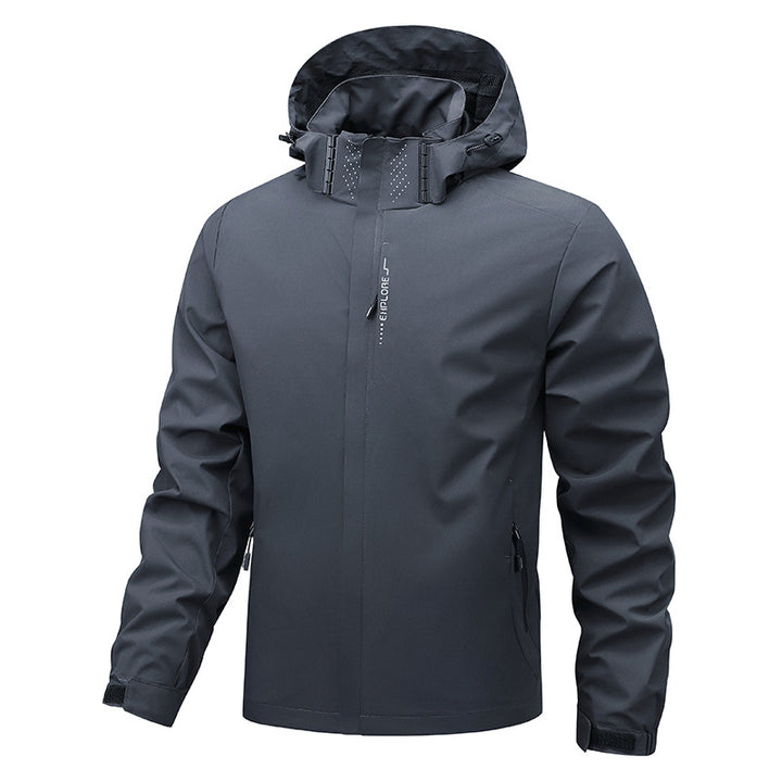 Men's softshell transitional jacket with hood, water-repellent membrane & welded seams Mune Fashion