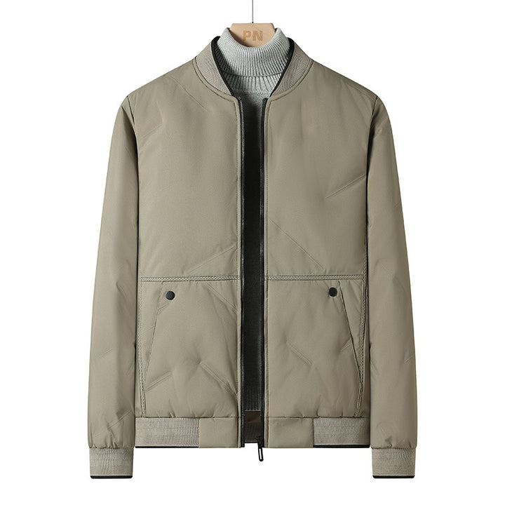 Men's Padded Thermal Bomber Jacket with Windproof Outer Layer and Warm Lining Mune Fashion