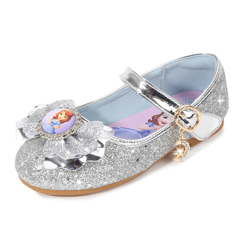 Girls' ballerinas with glitter and bow appliqué Mune Fashion