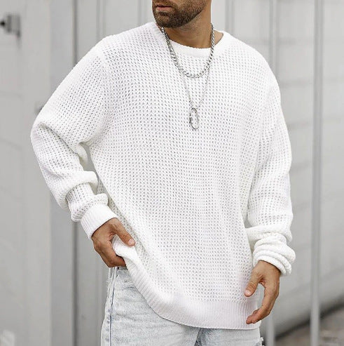 Men's Structured Sweater with Round Neck Mune