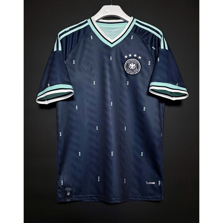 Men's breathable performance soccer jersey with mesh inserts and embroidered Mune Fashion badge
