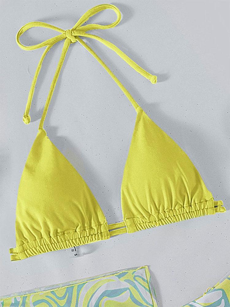 Women Triangle Bikini with unique wrap skirt Mune Fashion