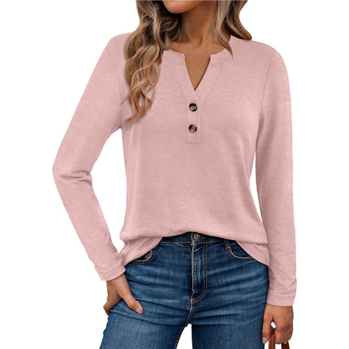 Women's Long Sleeve Shirt with Button Details Mune
