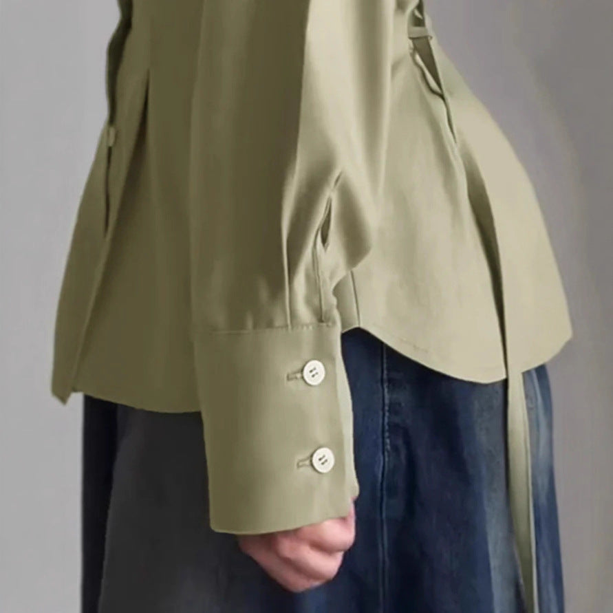 Women's Tailored Shirt with Austrian Seams, Defined Waist and Extra Wide Cuffs Drune