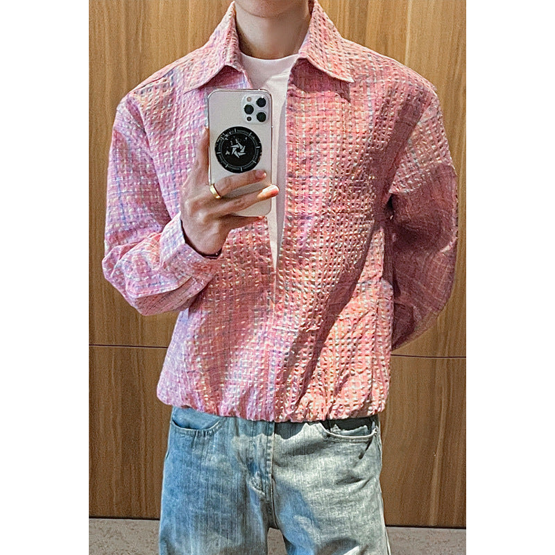Men's Casual Shirt Blouse with Textured Design Mune Fashion