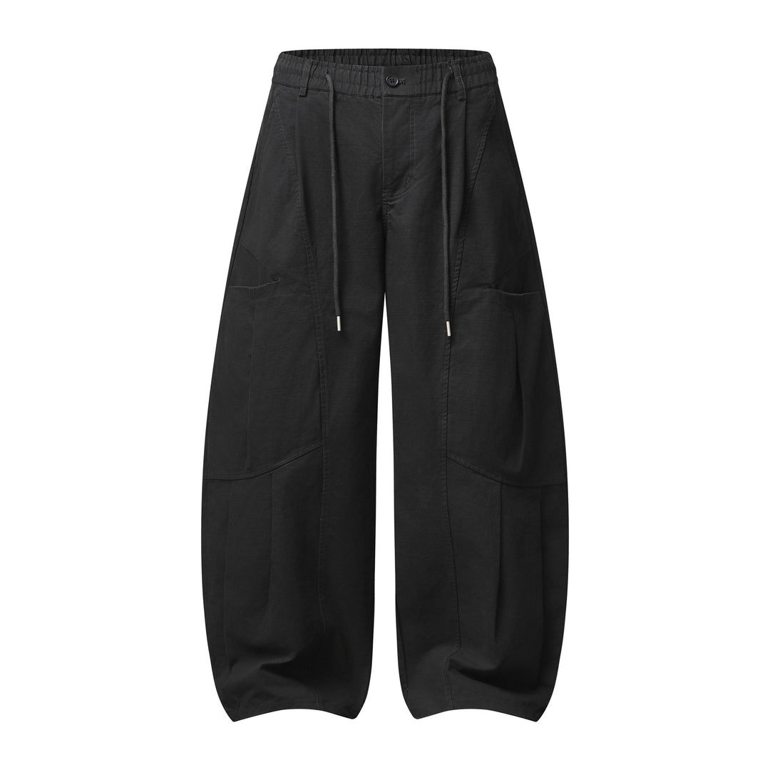 Women's Wide Cargo Culotte with Elastic Waistband and Large Flap Pockets Mune Fashion