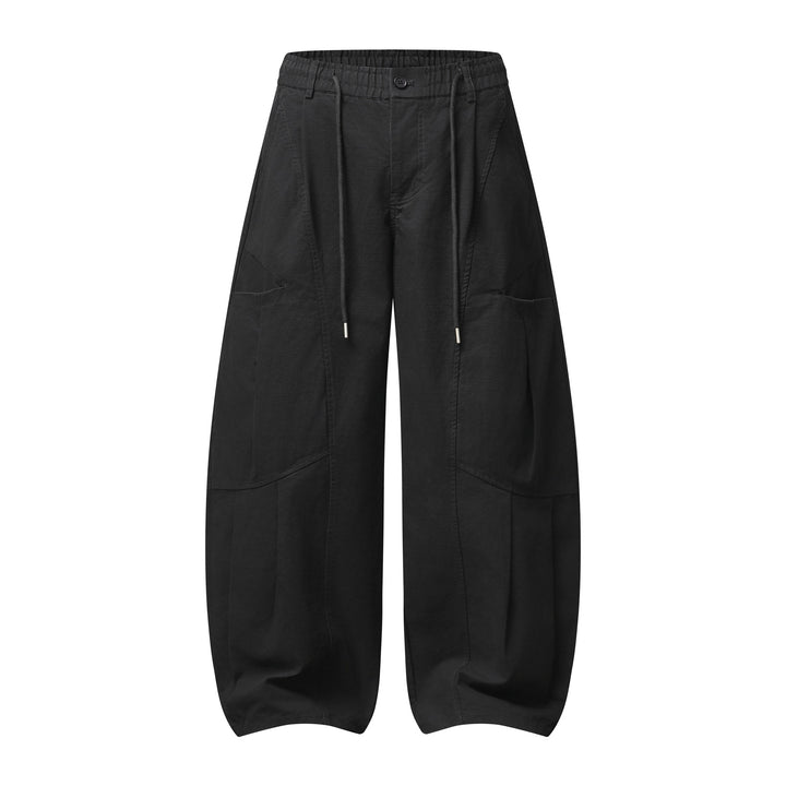 Women's Wide Cargo Culotte with Elastic Waistband and Large Flap Pockets Mune Fashion