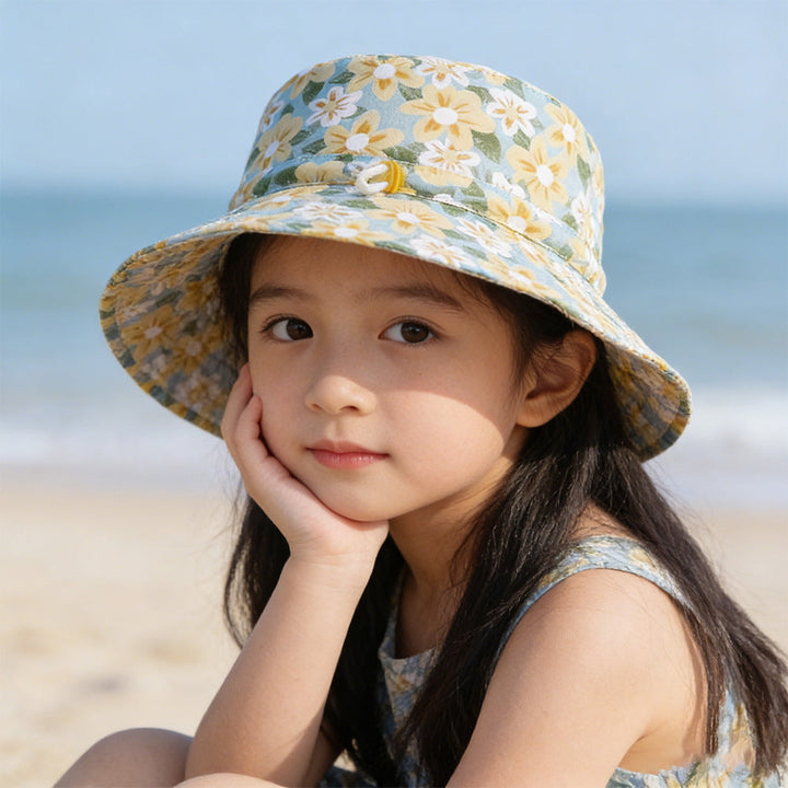 Unisex nan sun hat for children with adjustable chin strap, wide brim and high UV protection Mune Fashion