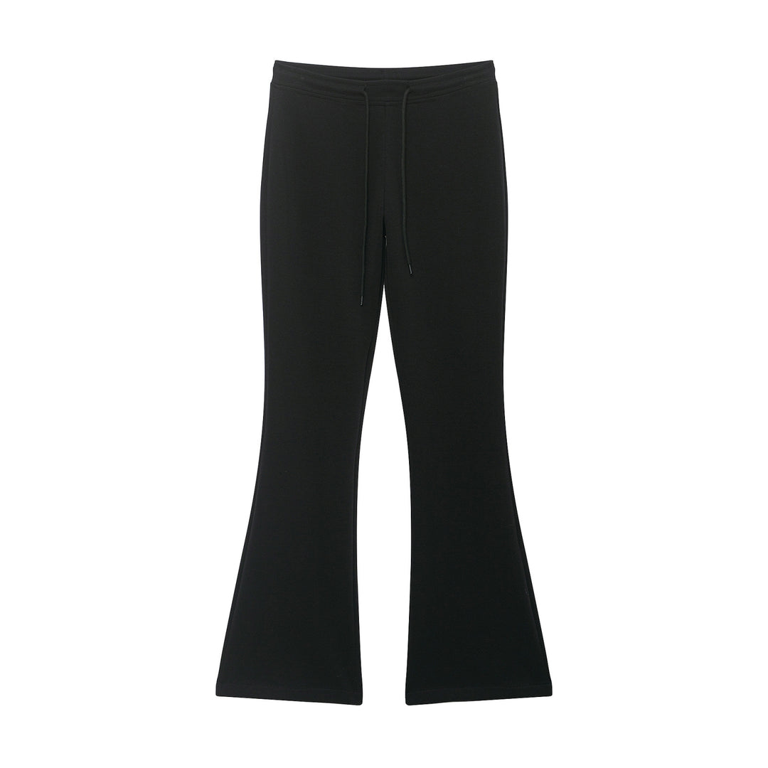 Ladies Highwaist Flared Trousers made of soft Sweat with drawstring Mune Fashion