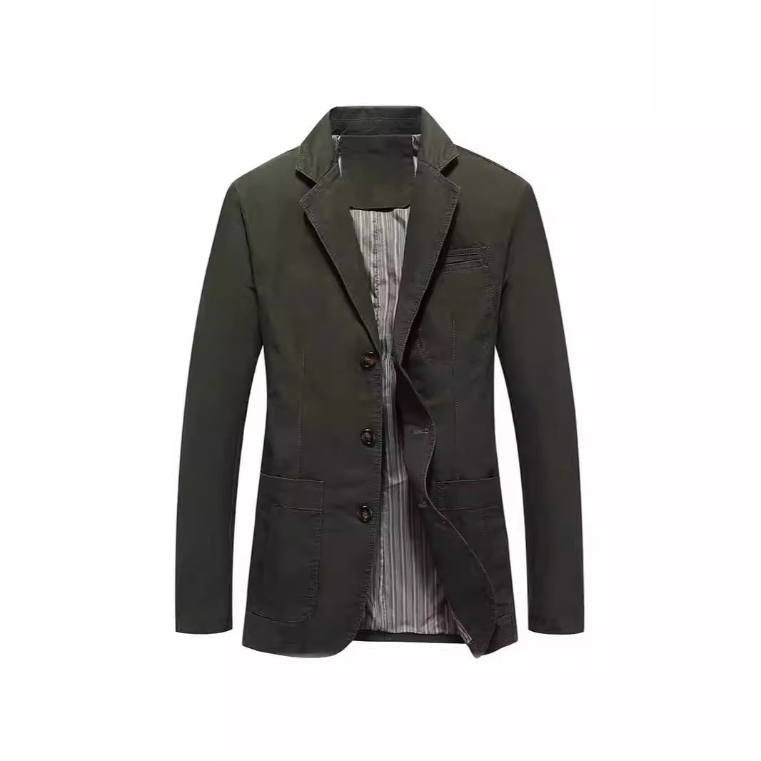 Men's jacket in casual style with three-button front and patch pockets Mune Fashion
