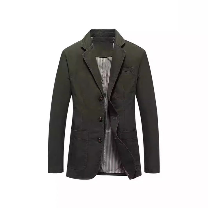 Men's jacket in casual style with three-button front and patch pockets Mune Fashion
