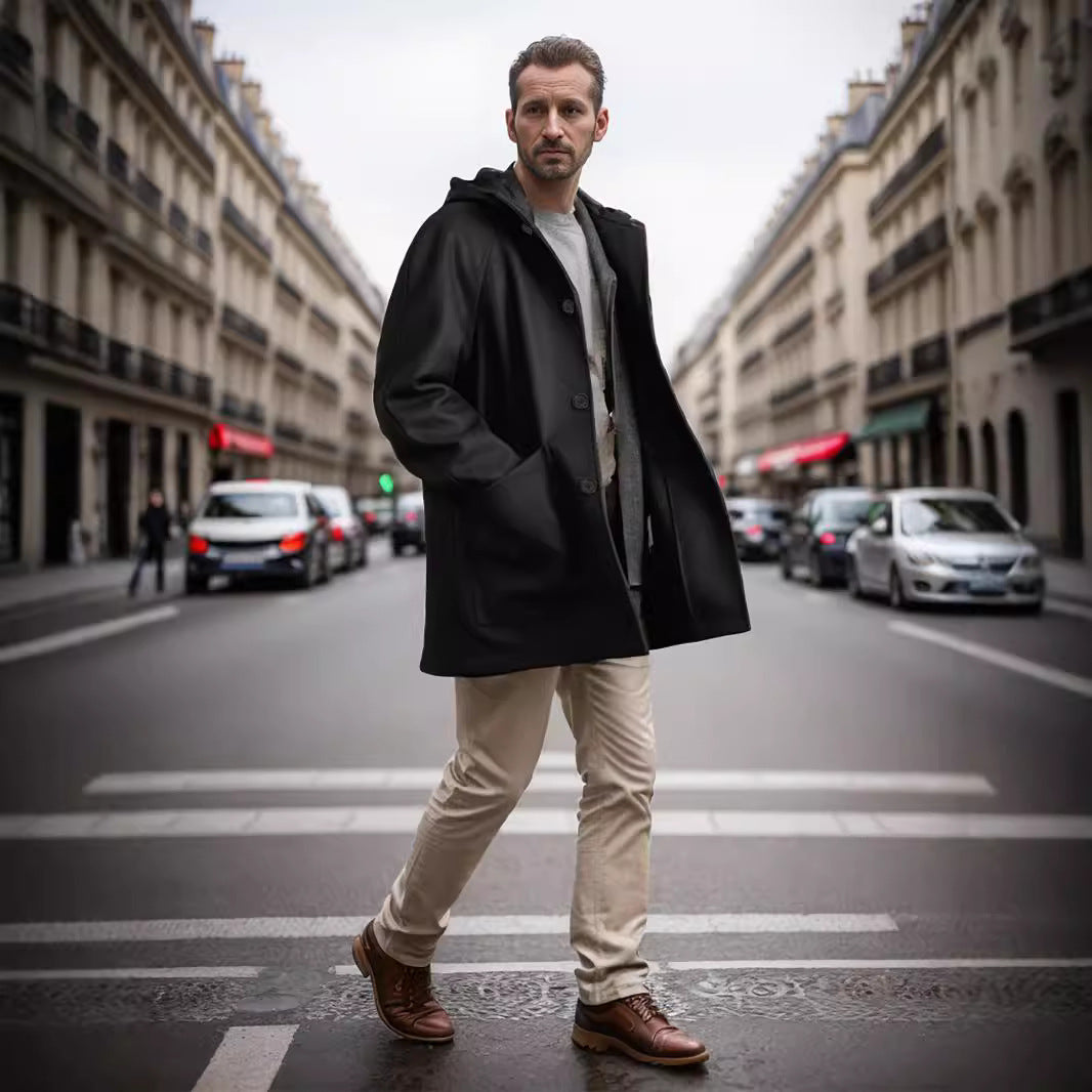 Men's oversized hooded coat with teddy lining Mune Fashion