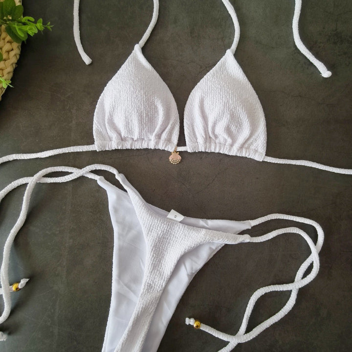Women's triangle bikini with refined lacing details Mune Fashion