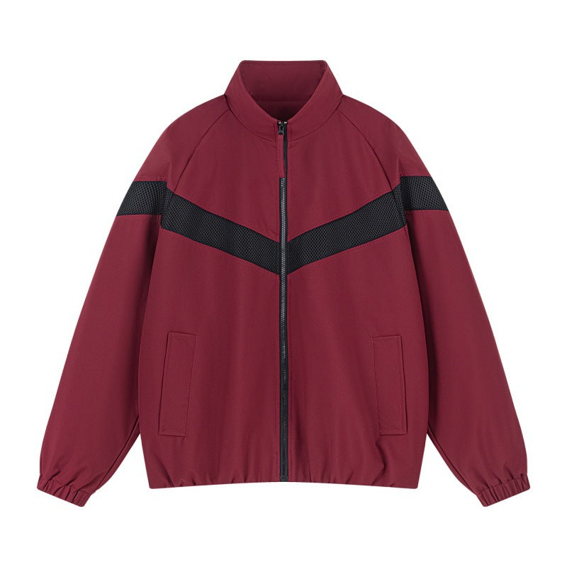 Unisex Light Training Jacket in Retro Sports Style with V-shaped Reflective Insert Mune Fashion