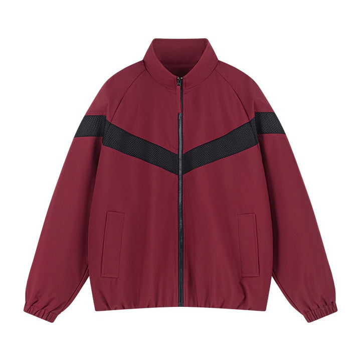 Unisex Light Training Jacket in Retro Sports Style with V-shaped Reflective Insert Mune Fashion