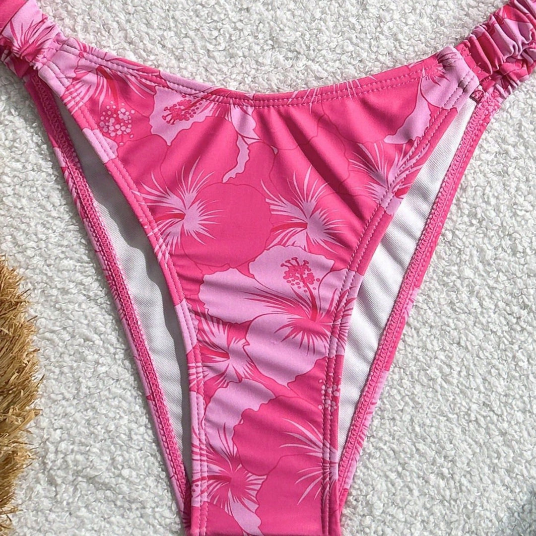 Women's triangle bikini with adjustable straps and colorful floral pattern Mune Fashion