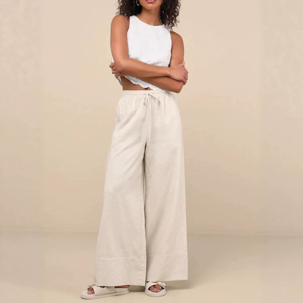 Women Airy and Comfortable Linen Pants Mune Fashion