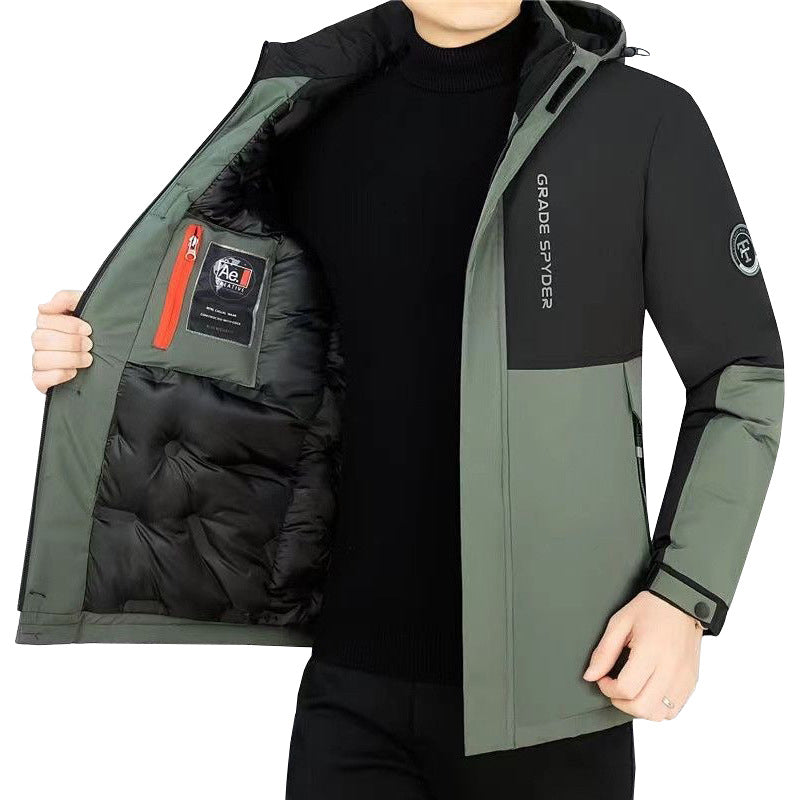 Men's Padded Travel Parka with Hood and Windproof Performance Shell Mune Fashion