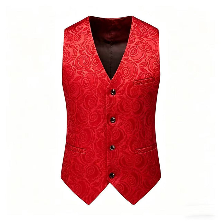 Men's jacquard vest with ornamental structure, pointed hem and satin back Mune Fashion